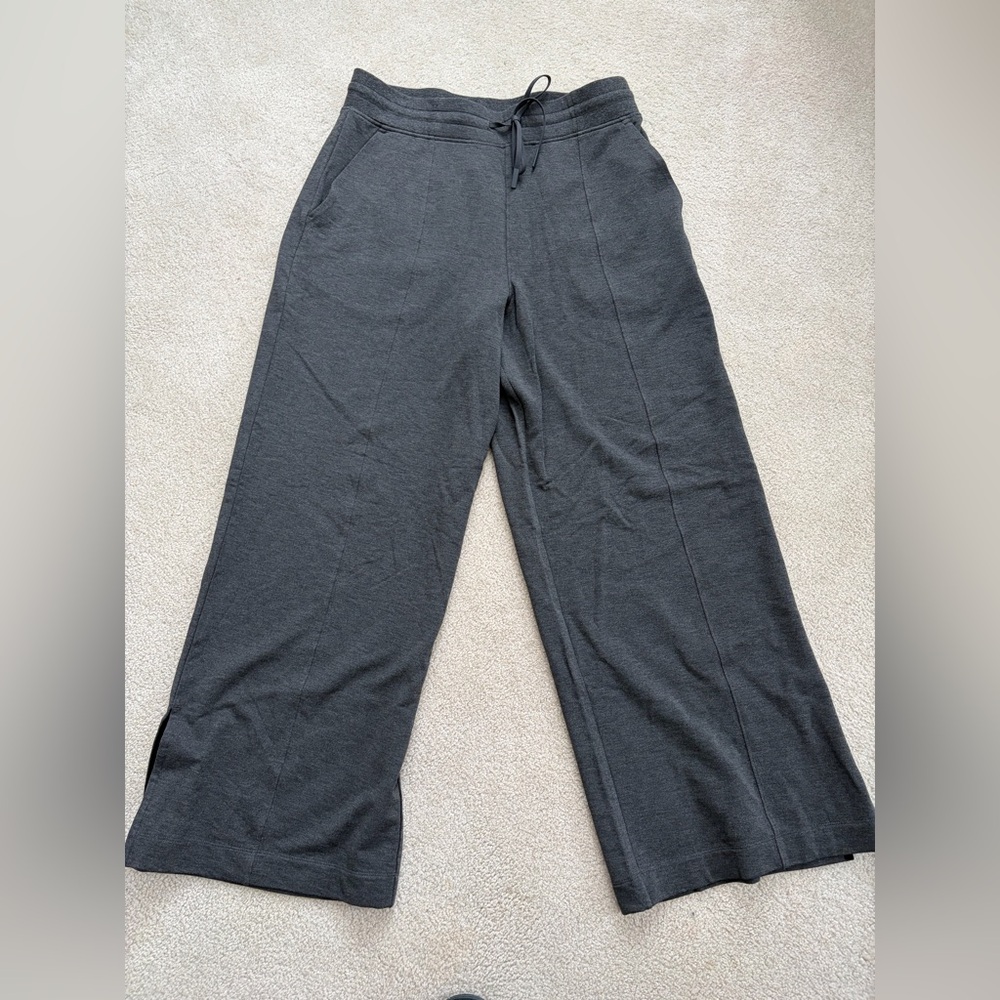 Kit and Ace Wide-Leg Track Pants in Charcoal Gray